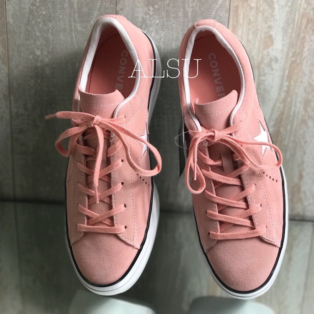 Conver One Star Platform OX Suede Bleached Coral W - Picture 2 of 8